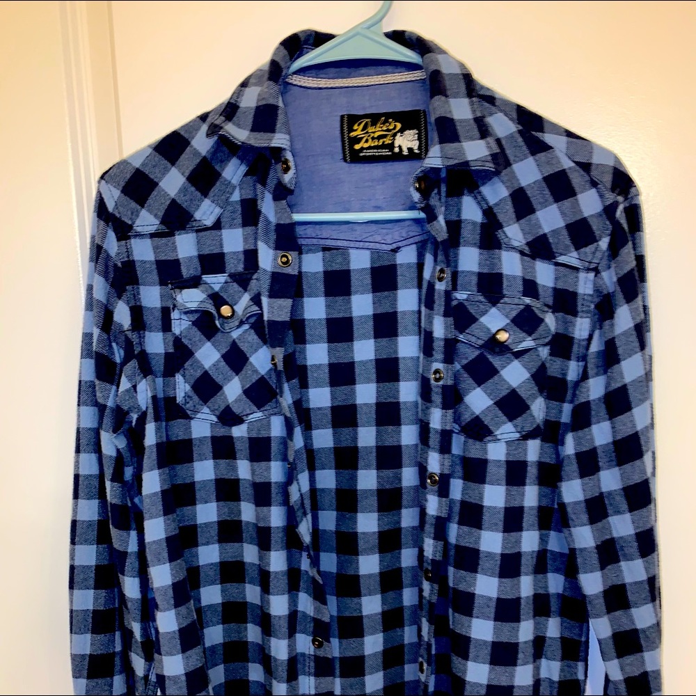 Cute blue and black checkered cardigan!!